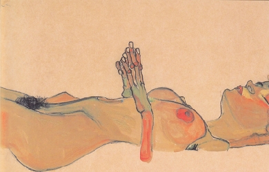 Dead girl, by Egon Schiele