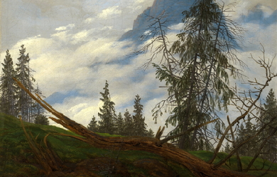 Mountain Peak with Drifting Clouds, by Caspar David Friedrich