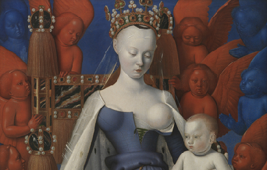 Madonna surrounded by seraphim and cherubim, by Jean Fouquet