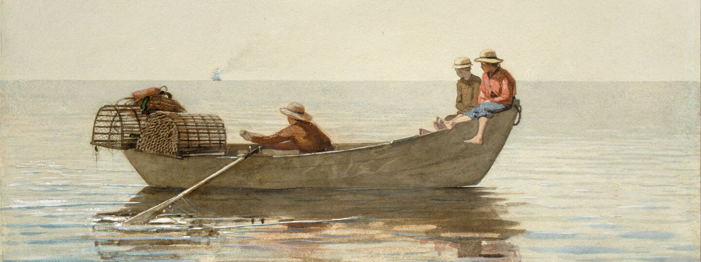 Three Boys in a Dory with Lobster Pots, by Winslow Homer