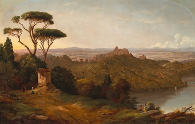 Castle Gondolfo, Lake Albano, Italy, by Christopher Pearse Cranch