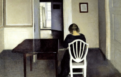 Interior with Ida in a White Chair, by Vilhelm Hammershøi