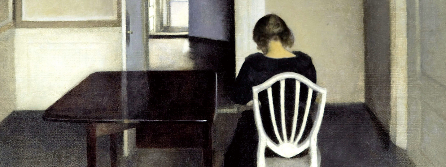 Interior with Ida in a White Chair, by Vilhelm Hammershøi