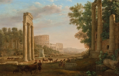 Capriccio with ruins of the Roman Forum, by Claude Lorrain