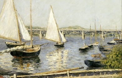 Sailing Boats at Argenteuil, by Gustave Caillebotte