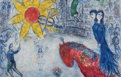 Soleil au cheval rouge, by Marc Chagall