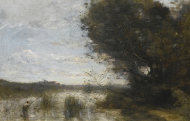 In the middle of the swamp, by Jean-Baptiste-Camille Corot