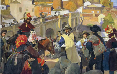 The market (Extremadura), by Joaquín Sorolla