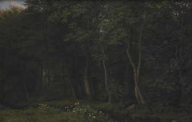 Twilight Setting in a Wood near Iselingen Manor, by P. C. Skovgaard