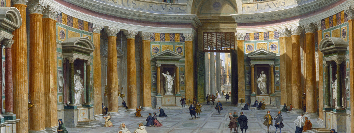 Interior of the Pantheon, Rome, by Giovanni Paolo Panini