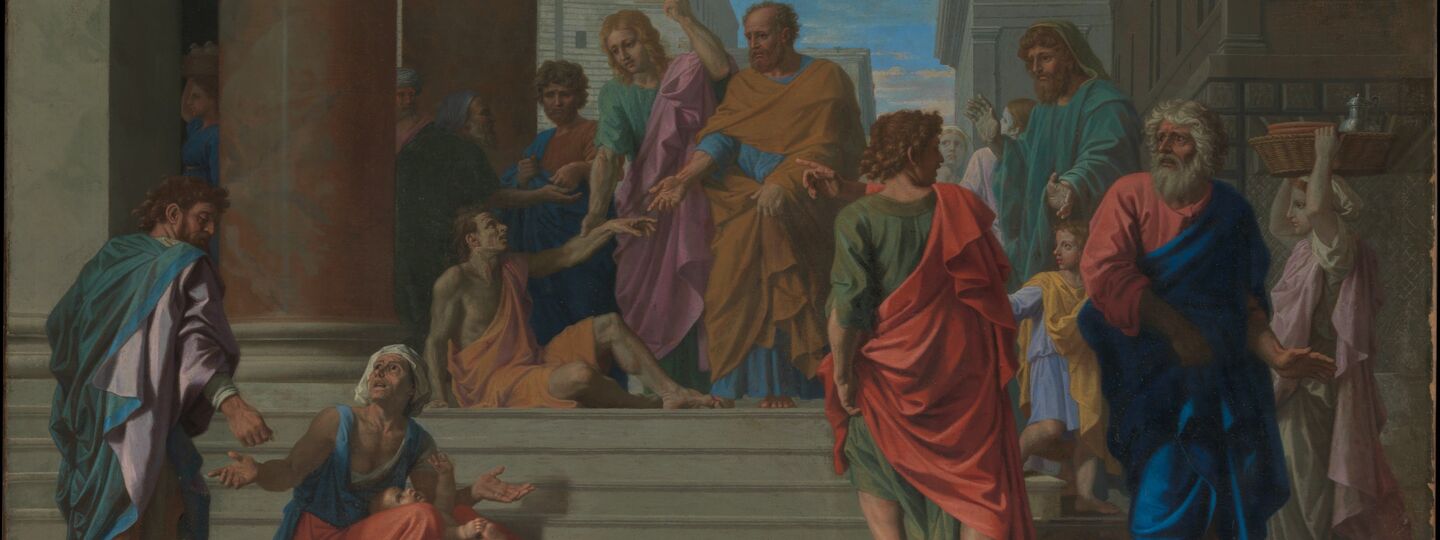 Saints Peter and John Healing the Lame Man, by Nicolas Poussin