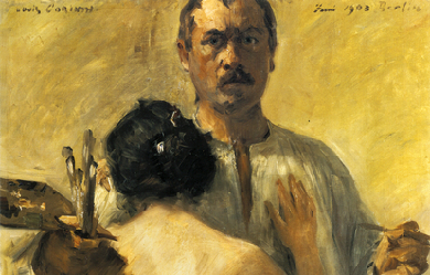 Self-portrait with Model, by Lovis Corinth