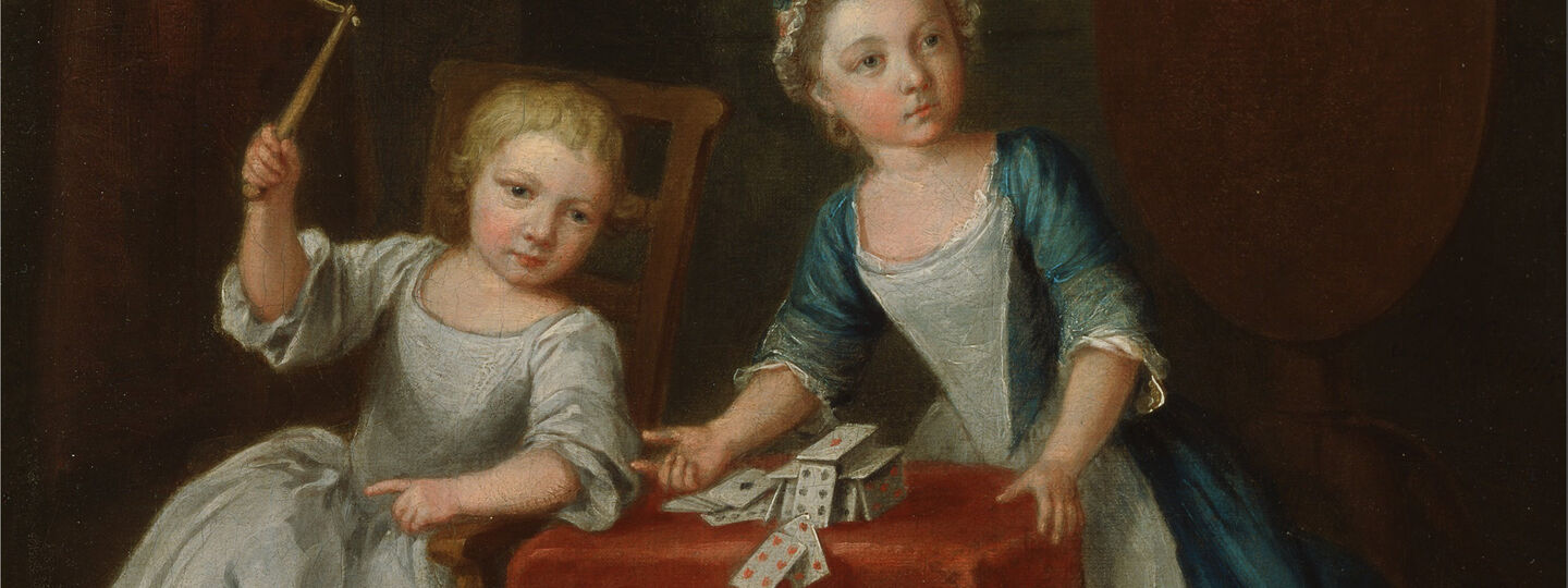 Children at Play, Probably the Artist's Son Jacobus and Daughter Maria Joanna Sophia, by Joseph Frans Nollekens