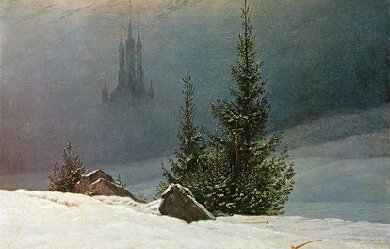 Winter landscape, by Caspar David Friedrich