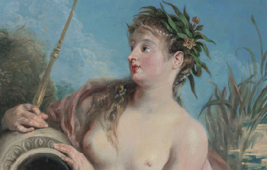 Fountain nymph, by Jean Antoine Watteau