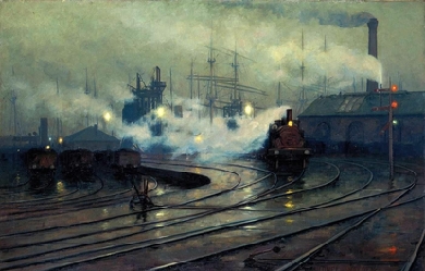 Cardiff Docks, by Lionel Walden