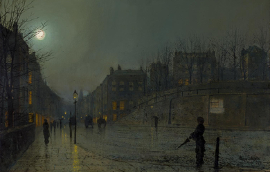 View of Heath Street by Night, by John Atkinson Grimshaw