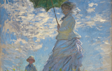 Woman with a Parasol - Madame Monet and Her Son, by Claude Monet