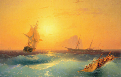 American Shipping off the Rock of Gibraltar, by Ivan Aivazovsky