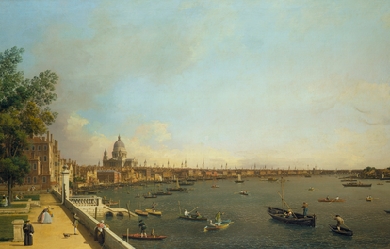 London: The Thames from Somerset House Terrace towards the City, by Giovanni Antonio Canal