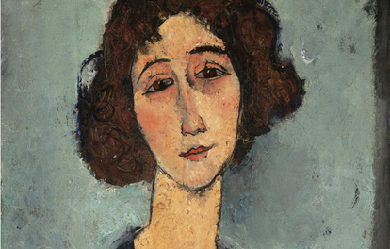 Portrait of a smiling girl, by Amedeo Modigliani