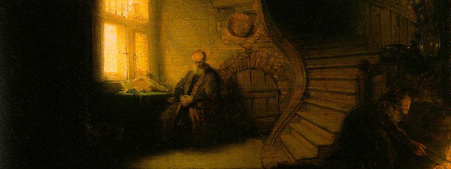 Philosopher in meditation, by Rembrandt