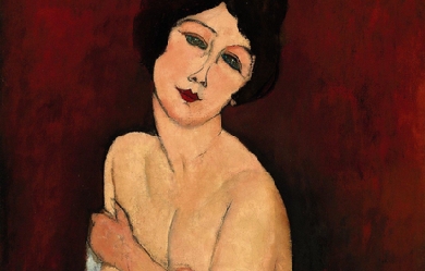 Nude Sitting on a Divan, by Amedeo Modigliani