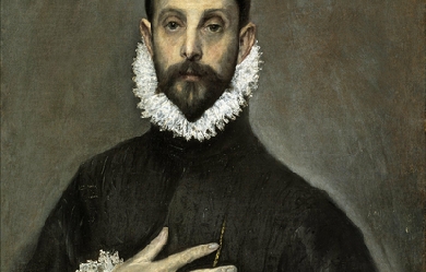 The gentleman with his hand on his chest, by El Greco