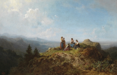 Dirndl on the Alm, by Carl Spitzweg