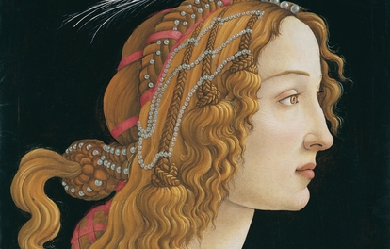 Idealized Portrait of a Lady (Portrait of Simonetta Vespucci as Nymph), by Sandro Botticelli