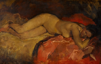 Reclining nude, by George Hendrik Breitner