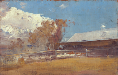 Shearing shed, Newstead, by Tom Roberts