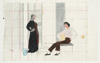 Study for Mr and Mrs Clark and Percy, by David Hockney