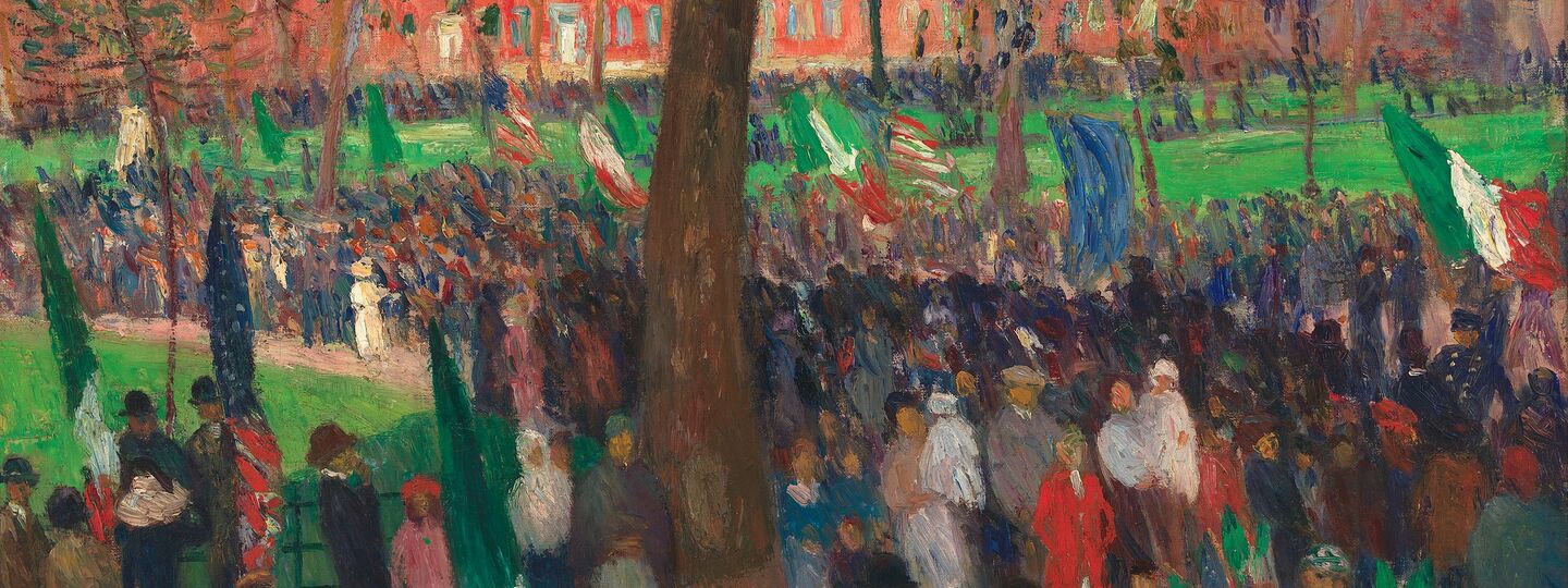 Parade, Washington Square, by William Glackens