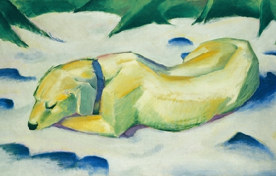 Dog Lying in the Snow Franz Marc 1911