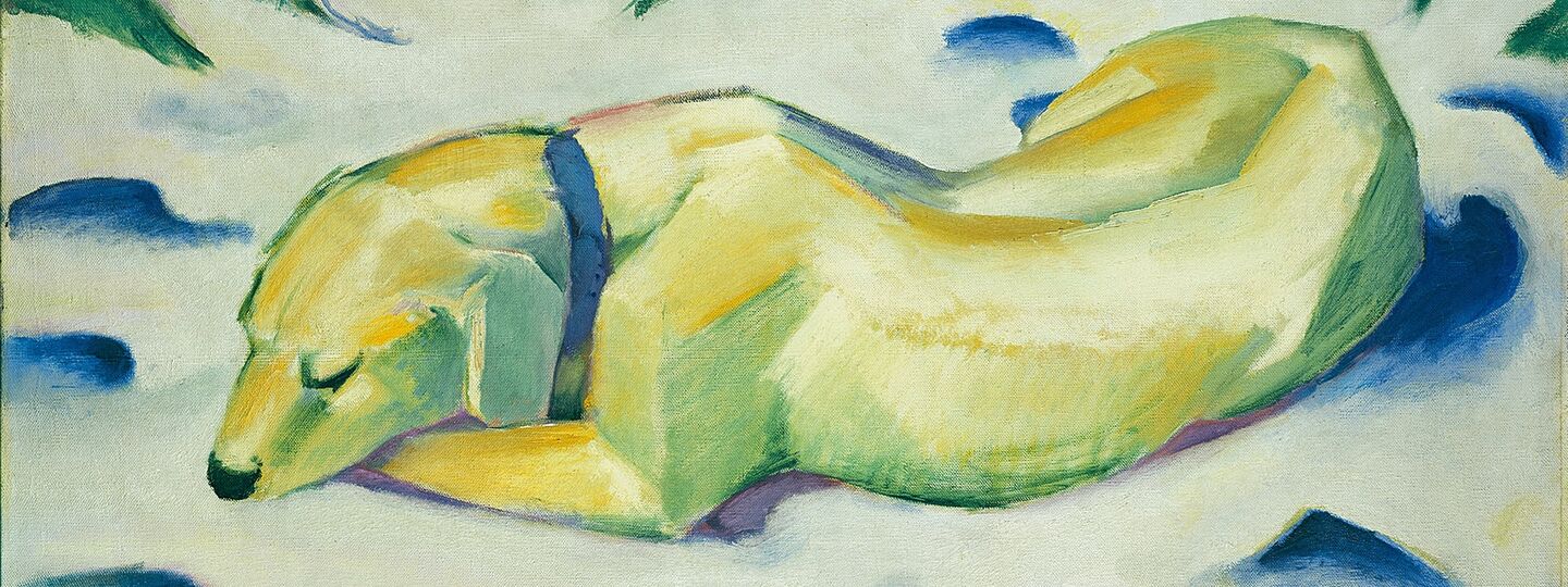 Dog Lying in the Snow, by Franz Marc