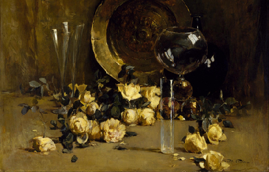 Still Life with Yellow Roses, by Emil Carlsen