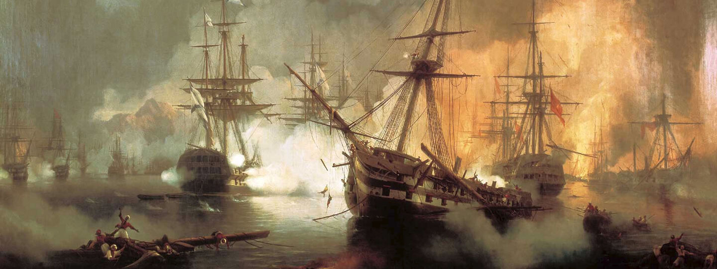 Sea battle at Navarino on October 20, 1827, by Ivan Aivazovski