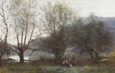 The town of Avray ponds, by Jean-Baptiste-Camille Corot