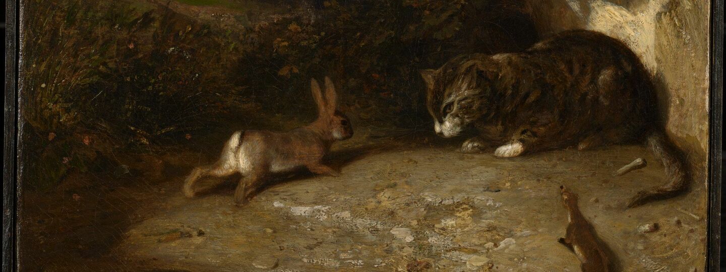 Cat, Weasel and Rabbit, by Alexandre-Gabriel Decamps