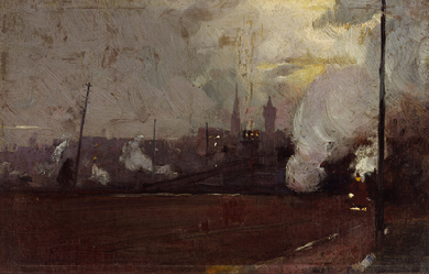 Evening train to Hawthorn, by Tom Roberts