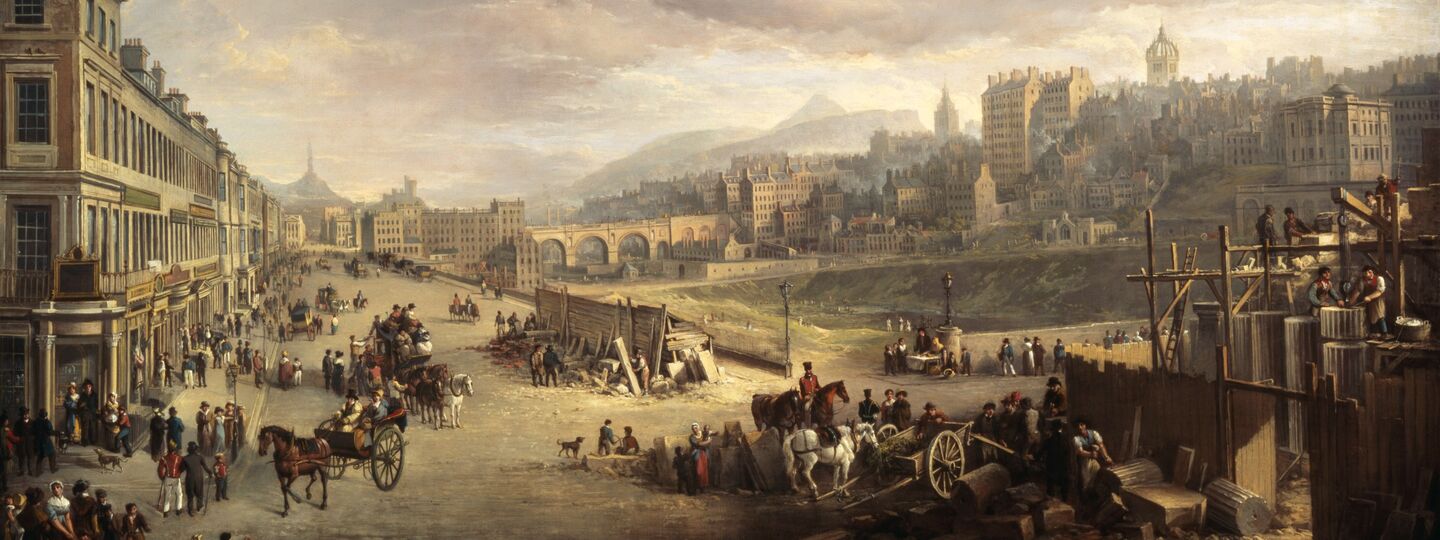 Princes Street with the Commencement of the Building of the Royal Institution, by Alexander Nasmyth