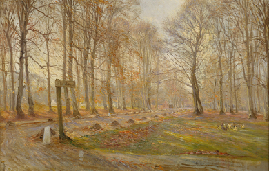 Late Autumn Day in the Jægersborg Deer Park, North of Copenhagen, by Theodor Philipsen