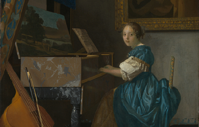 A Young Woman seated at a Virginal, by Johannes Vermeer