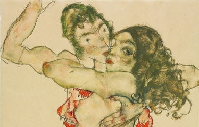 Two Women Embracing, by Egon Schiele