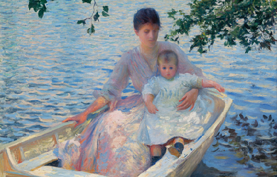 Mother and Child in a Boat, by Edmund C. Tarbell