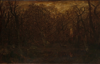 The Forest in Winter at Sunset, by Théodore Rousseau