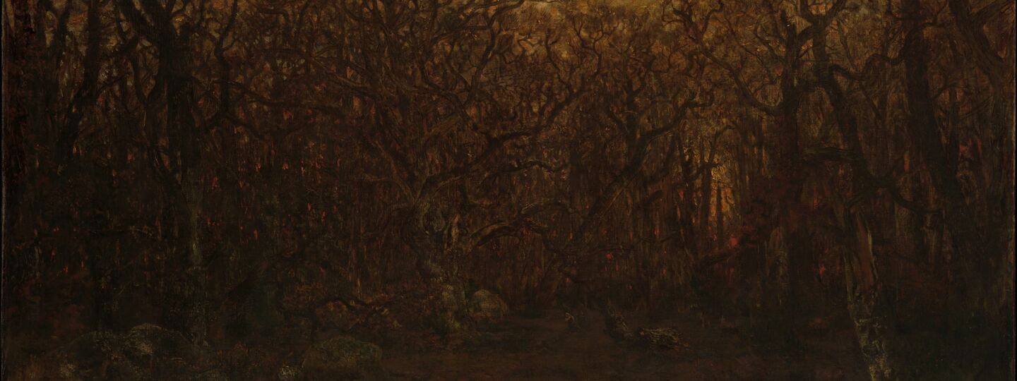 The Forest in Winter at Sunset, by Théodore Rousseau